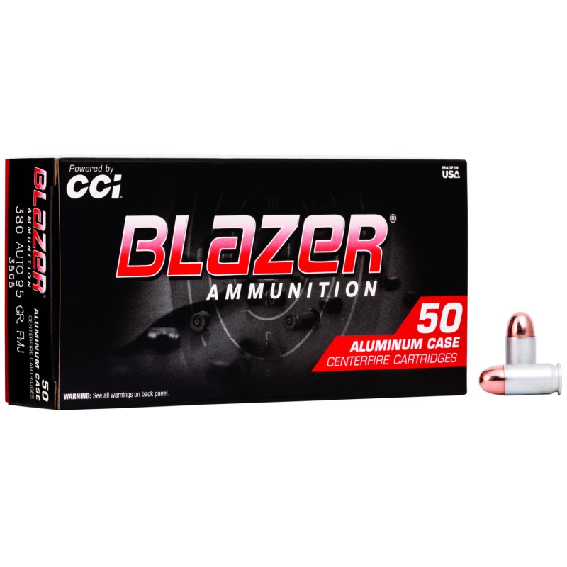 CCI 3505 Blazer Handgun 380ACP 95gr Total Metal Jacket 50 Per Box20 Case