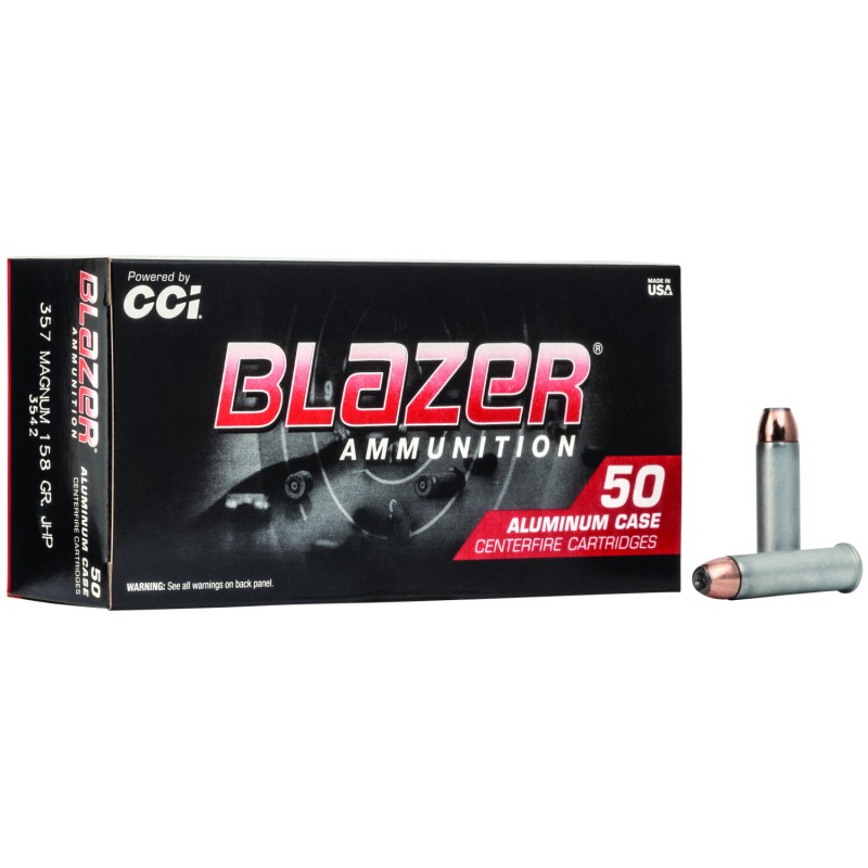 CCI 3542 Blazer Handgun 357Mag 158gr Jacket Hollow Point 50 Per Box20 Case