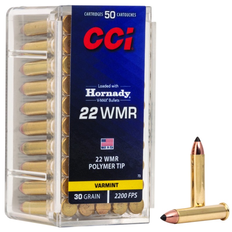 CCI 0073 VMAX  22WMR 30gr Hornady VMax 50 Per Box40 Case