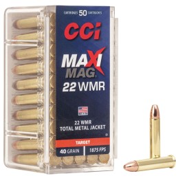 CCI 0023 MaxiMag Rimfire 22WMR 40gr Total Metal Jacket 50 Per Box40 Case