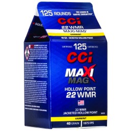 CCI 920CC MaxiMag Rimfire 22WMR 40gr Jacketed Hollow Point 125 Per Box10 Case