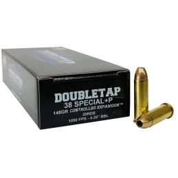 DoubleTap Ammunition 38SP148CE   38Special 148gr Controlled Expansion JHP 20 Per Box50 Case