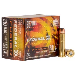 Federal F357FS1 Fusion Handgun 357Mag 158gr Fusion Soft Point 20 Per Box10 Case