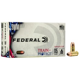 Federal TP9VHP1 Train  Protect  9mmLuger 115gr Versatile Hollow Point 50 Per Box10 Case