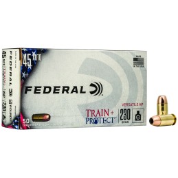 Federal TP45VHP1 Train  Protect  45ACP 230gr Versatile Hollow Point 50 Per Box10 Case