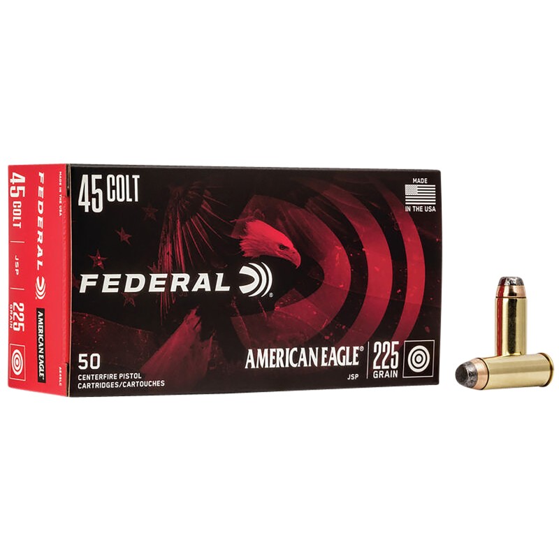 Federal AE45LC American Eagle Handgun 45Colt 225gr Jacketed Soft Point 50 Per Box20 Case