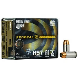 Federal P40HST1S Premium Personal Defense 40SW 180gr HST Jacketed Hollow Point 20 Per Box10 Case