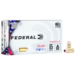 Federal TP380VHP1 Train  Protect  380ACP 85gr Versatile Hollow Point 50 Per Box10 Case