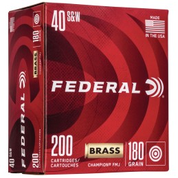 Federal WM52232 Champion Training 40SW 180gr Full Metal Jacket 200 Per Box5 Case