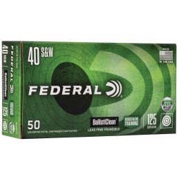 Federal BC40CT1 BallistiClean Reduced Hazard Training 40SW 125gr Lead Free Frangible 50 Per Box20 Case