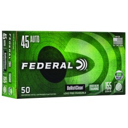 Federal BC45CT1 BallistiClean Reduced Hazard Training 45ACP 155gr Lead Free Frangible 50 Per Box20 Case