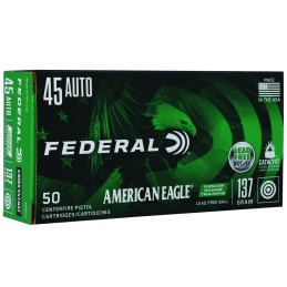 Federal AE45LF1 American Eagle Indoor Range Training 45ACP 137gr Lead Free IRT 50 Per Box10 Case