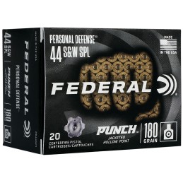 Federal PD44SP1 Punch Personal Defense 44SW Spl 180gr Jacketed Hollow Point 20 Per Box10 Case