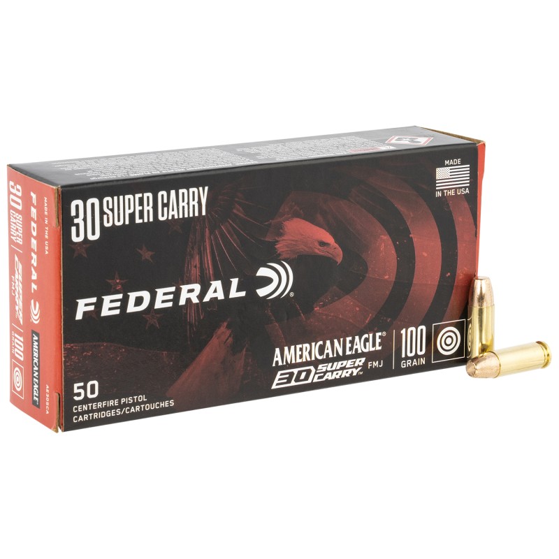 Federal AE30SCA American Eagle Handgun 30Super Carry 100gr Full Metal Jacket 50 Per Box20 Case