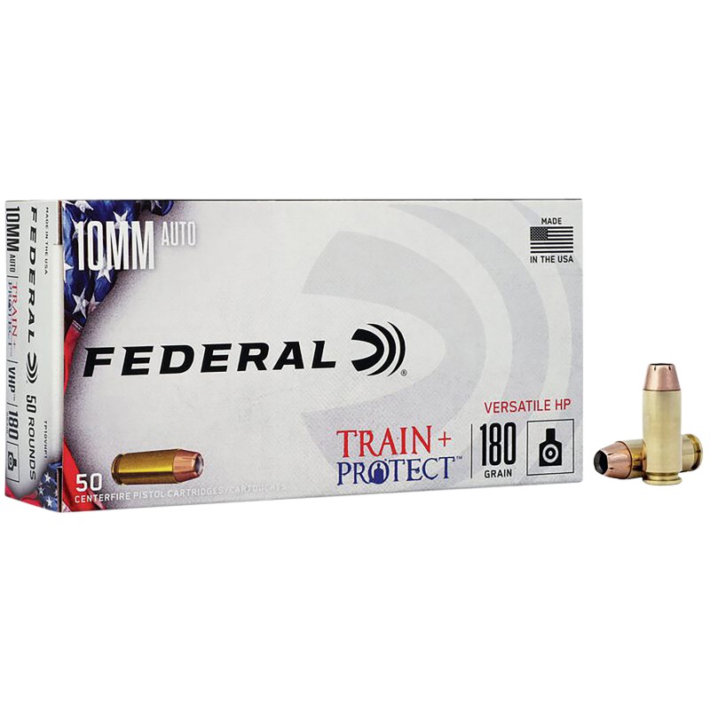 Federal TP10VHP1 Train  Protect  10mmAuto 180gr Versatile Hollow Point 50 Per Box10 Case