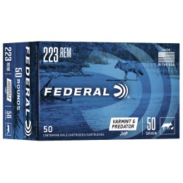 Federal AE22350VP American Eagle Varmint  Predator 223Rem 50gr Jacketed Hollow Point 50 Per Box5 Case