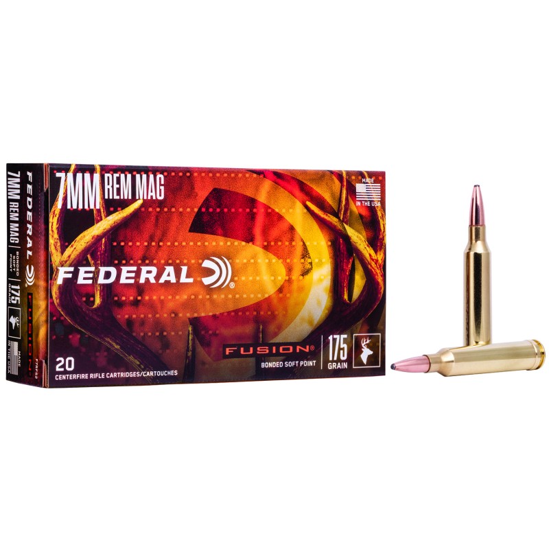 Federal F7RFS2 Fusion  7mmRem 175gr Bonded Soft Point 20 Per Box10 Case