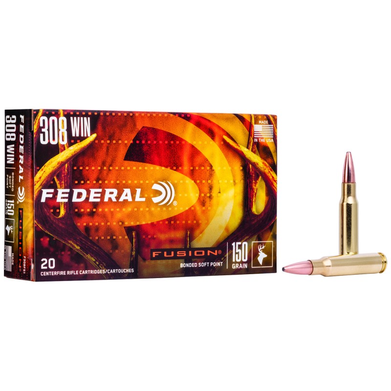 Federal F308FS1 Fusion  308Win 150gr Bonded Soft Point 20 Per Box10 Case