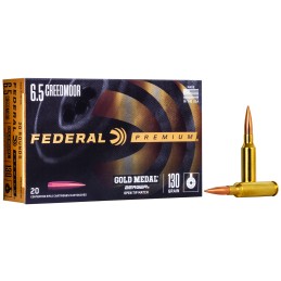 Federal GM65CRDBH130 Premium Gold Medal 6.5Creedmoor 130gr Berger Hybrid Open Tip Match 20 Per Box10 Case