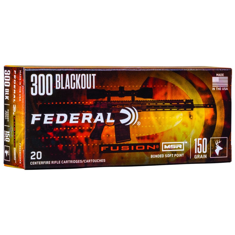 Federal F300BMSR2 Fusion MSR 300Blackout 150gr Bonded Soft Point 20 Per Box10 Case