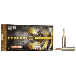 Federal P243K Premium  243Win 85gr Barnes TSX 20 Per Box10 Case