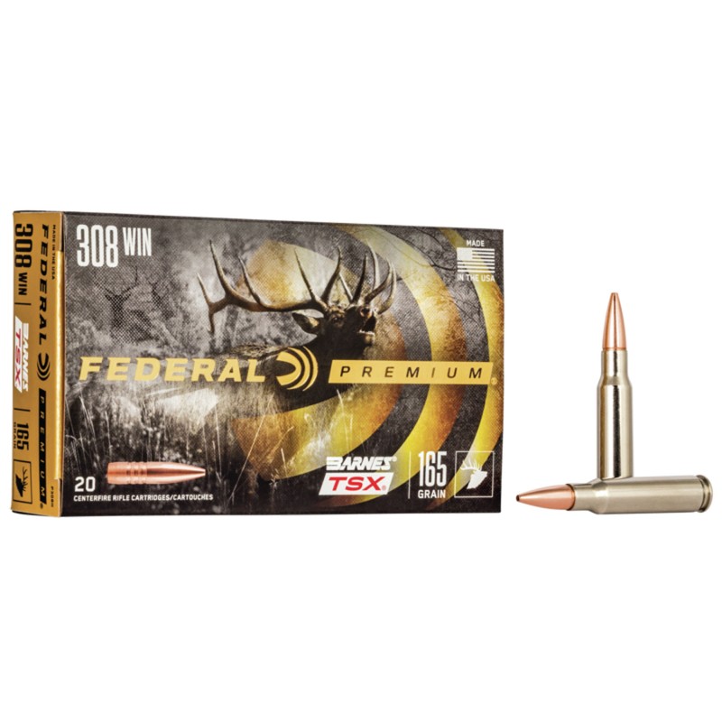 Federal P308H Premium  308Win 165gr Barnes TSX 20 Per Box10 Case