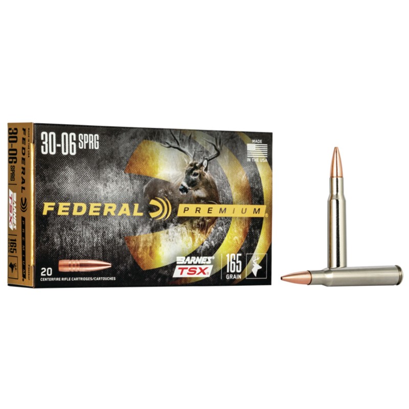 Federal P3006AF Premium  3006Springfield 165gr Barnes TSX 20 Per Box10 Case