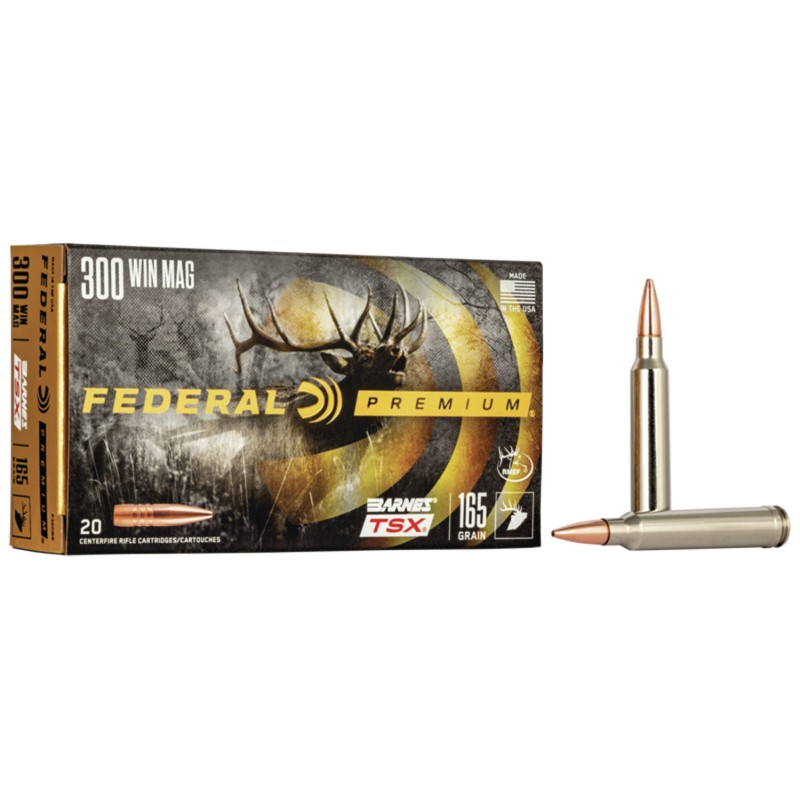 Federal P300WR Premium  300WinMag 165gr Barnes TSX 20 Per Box10 Case