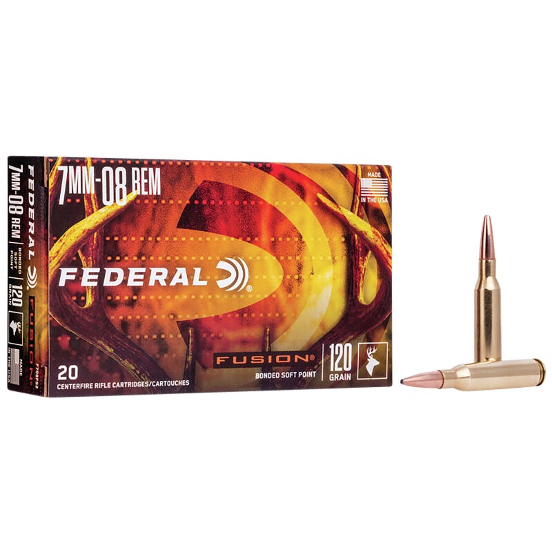 Federal F708FS2 Fusion  7mm08Rem 120gr Bonded Soft Point 20 Per Box10 Case