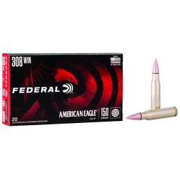 Federal AE308D American Eagle Rifle 308Win 150gr Full Metal Jacket Boat Tail 20 Per Box25 Case