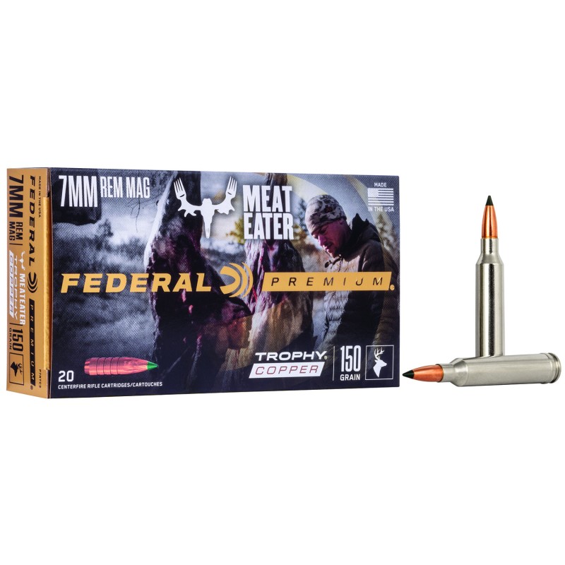 Federal P7RTC3 Premium  7mmRemMag 150gr Trophy Copper 20 Per Box10 Case