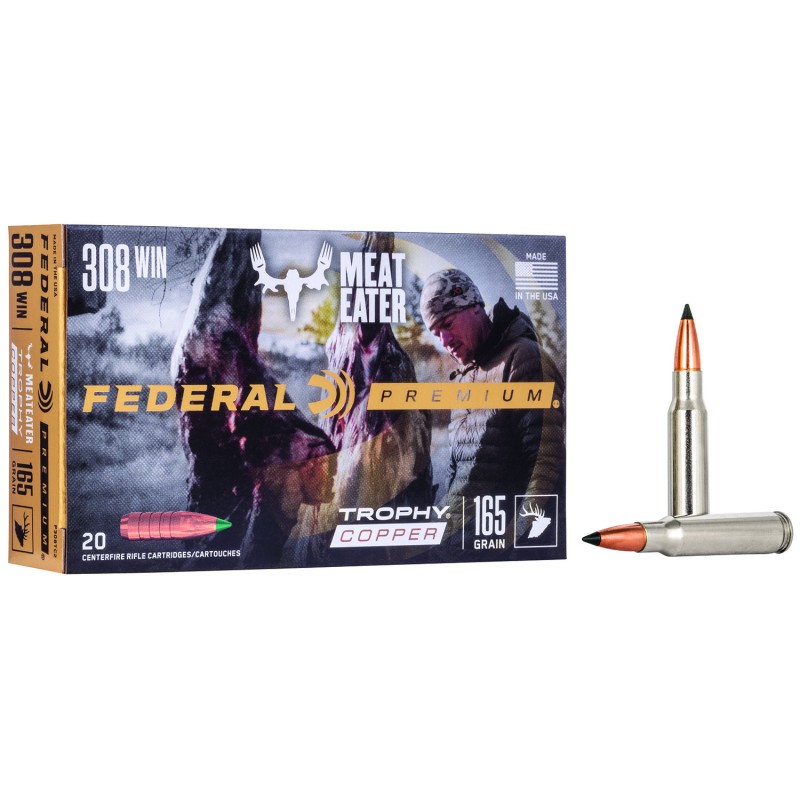 Federal P308TC2 Premium  308Win 165gr Trophy Copper 20 Per Box10 Case