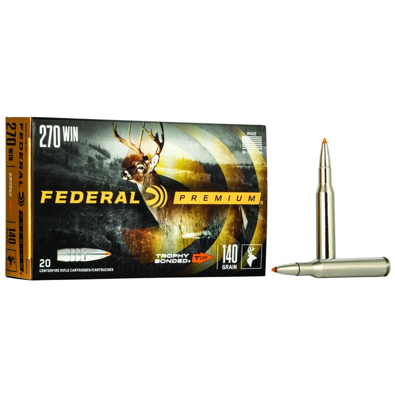 Federal P270TT3 Premium  270Win 140gr Trophy Bonded Tip 20 Per Box10 Case