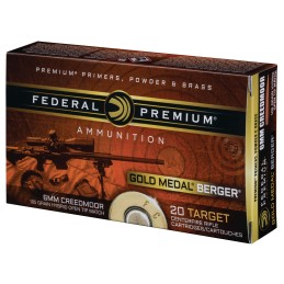 Federal GM65CRDBH1 Premium Gold Medal 6mmCreedmoor 105gr Berger Hybrid Open Tip Match 20 Per Box10 Case