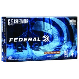 Federal 65CRDB PowerShok  6.5Creedmoor 140gr Jacketed Soft Point 20 Per Box10 Case