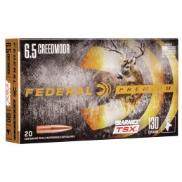 Federal P65CRDBTSX1 Premium  6.5Creedmoor 130gr Barnes TSX 20 Per Box10 Case