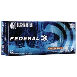 Federal 450BMB PowerShok  450Bushmaster 300gr Jacketed Soft Point 20 Per Box10 Case