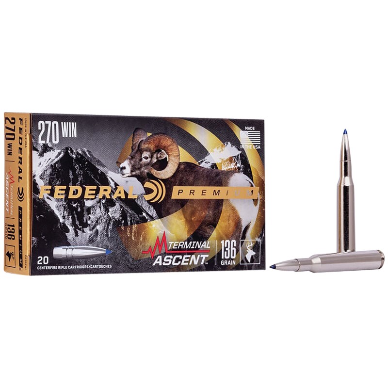 Federal P270TA1 Premium Terminal Ascent 270Win 136gr 20 Per Box10 Case