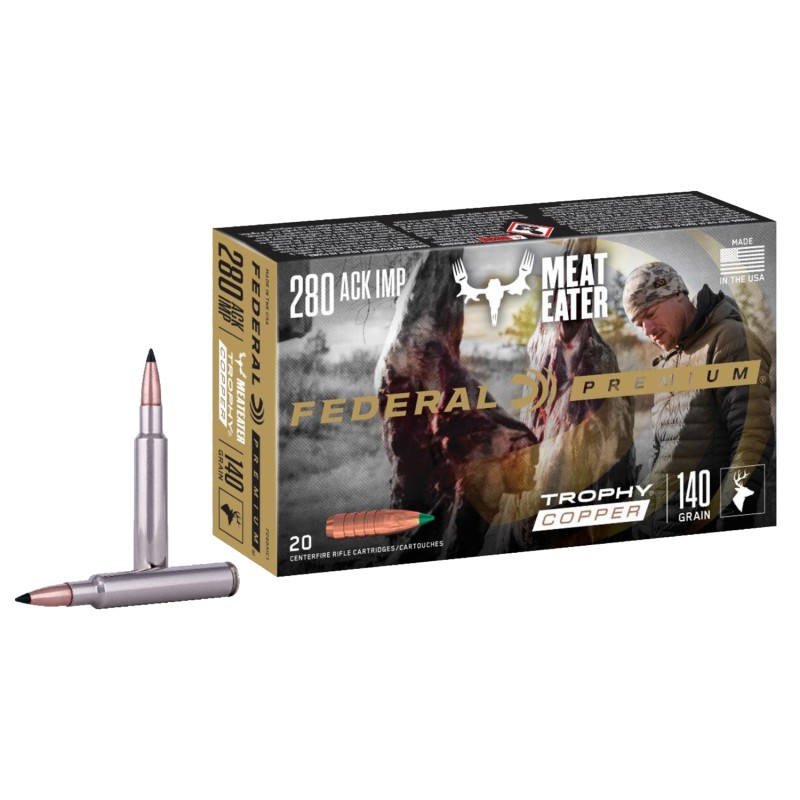 Federal P280A1TC1 Premium  280Ackley Improved 140gr Trophy Copper 20 Per Box10 Case