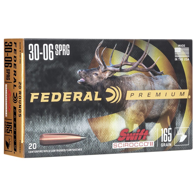 Federal P3006SS1 Premium  3006Springfield 165gr Swift Scirocco II 20 Per Box10 Case