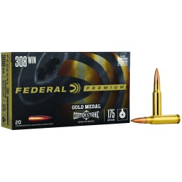 Federal GM308OTM2 Premium Gold Medal 308Win 175gr Open Tip Match 20 Per Box10 Case