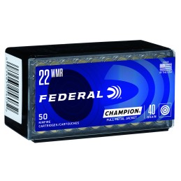 Federal 737 Champion Training Rimfire 22WMR 40gr Full Metal Jacket 50 Per Box60 Case