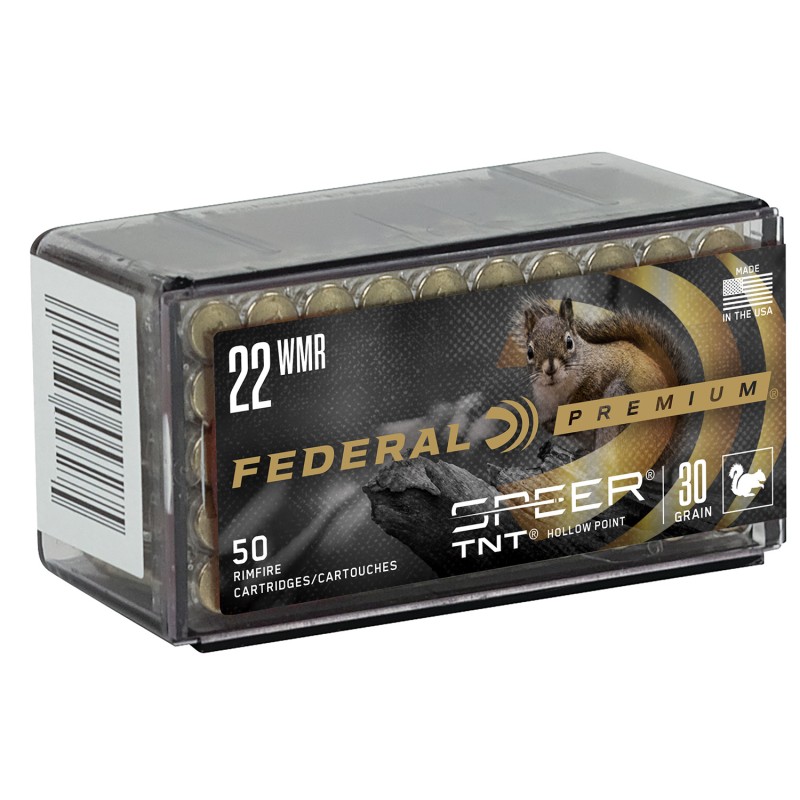 Federal P765 Premium Varmint  Predator 22WMR 30gr Speer TNT Hollow Point 50 Per Box60 Case