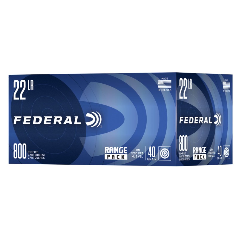 Federal 729B800 Champion Training Range Pack 22LR 40gr Lead Round Nose 800 Per Box4 Case Bulk