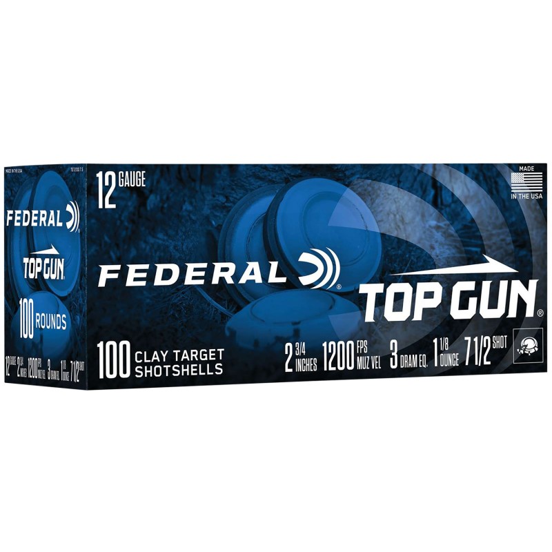 Federal TG1210075 Top Gun  12Gauge 2.75 1 18oz 7.5Shot 100 Per Box2 Case