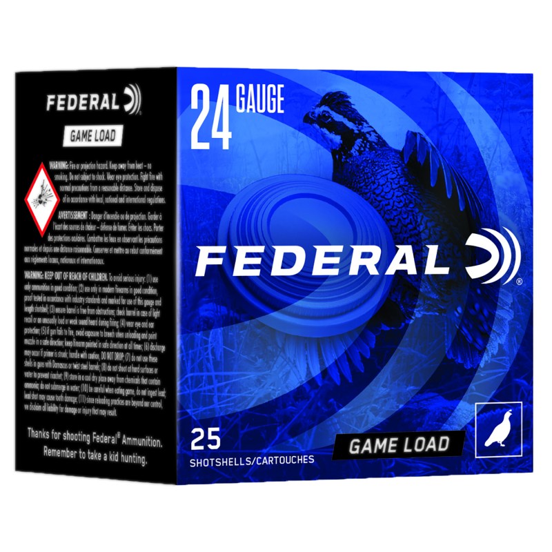 Federal N1248 GameShok Heavy Field 24Gauge 2.50 1116oz 8Shot 25 Per Box10 Case