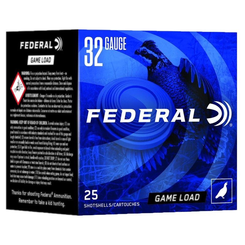 Federal N1328 GameShok Heavy Field 32Gauge 2.50 12oz 8Shot 25 Per Box10 Case