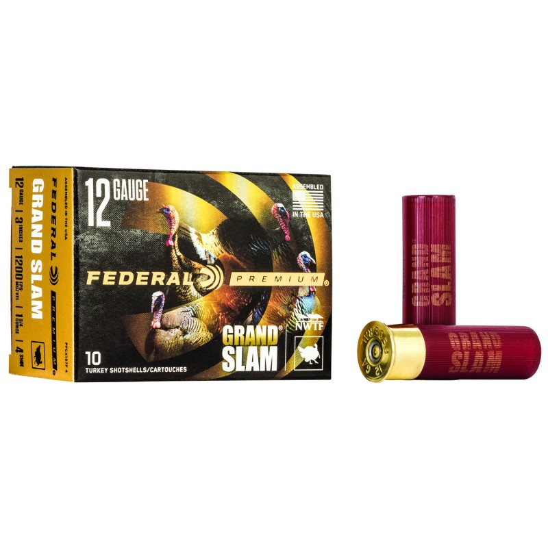 Federal PFCX157F4 Premium Grand Slam 12Gauge 3 1 34oz 4Shot 10 Per Box25 Case