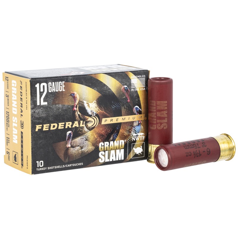 Federal PFCX157F6 Premium Grand Slam 12Gauge 3 1 34oz 6Shot 10 Per Box25 Case