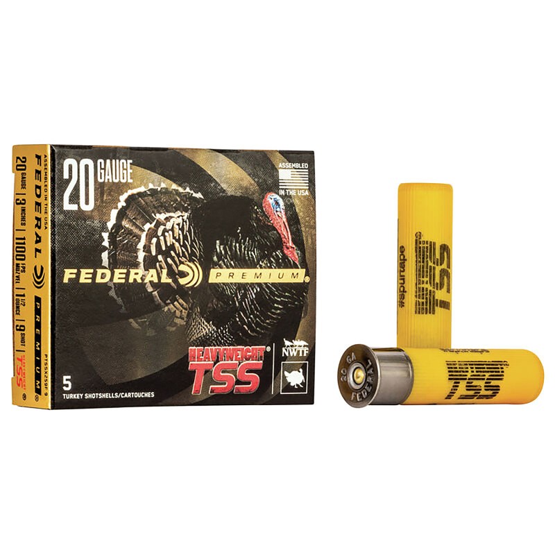 Federal PTSSX259F9 Premium Turkey Heavyweight TSS 20Gauge 3 1 12oz 9Shot 5 Per Box50 Case